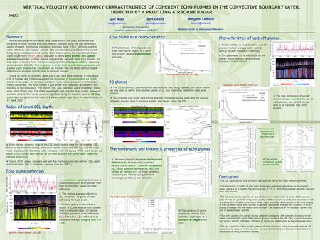VERTICAL VELOCITY AND BUOYANCY CHARACTERISTICS OF COHERENT ECHO PLUMES IN THE CONVECTIVE BOUNDARY LAYER, DETECTED BY A PROFILING AIRBORNE RADAR Atmospheric.