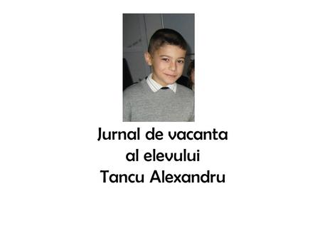 Jurnal de vacanta al elevului Tancu Alexandru. 14 dec. 09 = M-am bucurat de prima zi de vacanta. Am stat la calculator si am navigat pe internet fara.