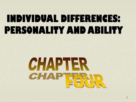 1. 2 Personality:Its Basic Nature and Role in Organizational Behavior. Personality:The unique and relatively stable patterns of behavior,thoughts and.