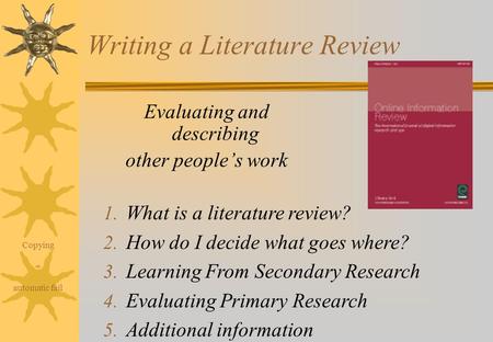 Writing a Literature Review