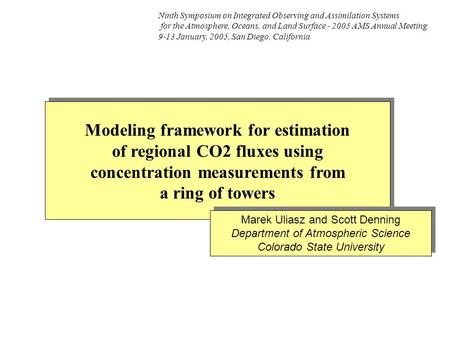 Modeling framework for estimation of regional CO2 fluxes using concentration measurements from a ring of towers Modeling framework for estimation of regional.