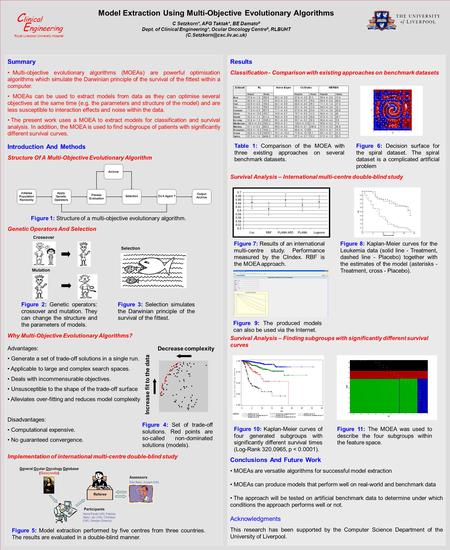 Results Classification - Comparison with existing approaches on benchmark datasets Survival Analysis – International multi-centre double-blind study Survival.