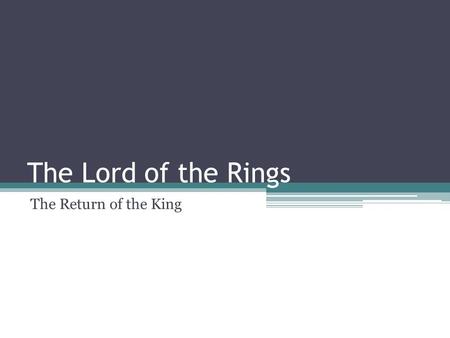 The Lord of the Rings The Return of the King. Basic Information Company: Electronic Arts (EA) Author: ▫lead designers: Bret Robbins & Chris Tremmel ▫Lead.