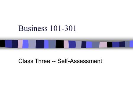 Business 101-301 Class Three -- Self-Assessment. Topics n Millennial Generation Issues Survey n Learning Styles n Discovery Wheel n College Success Factors.