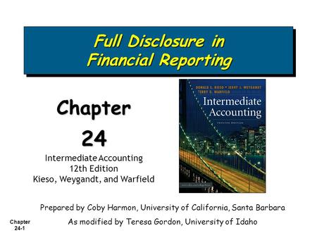 Full Disclosure in Financial Reporting