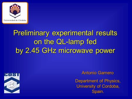 Preliminary experimental results