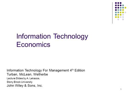 Information Technology Economics