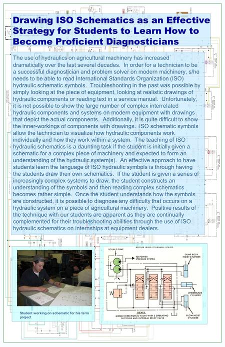 Student working on schematic for his term project The use of hydraulics on agricultural machinery has increased dramatically over the last several decades.