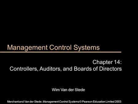 Management Control Systems