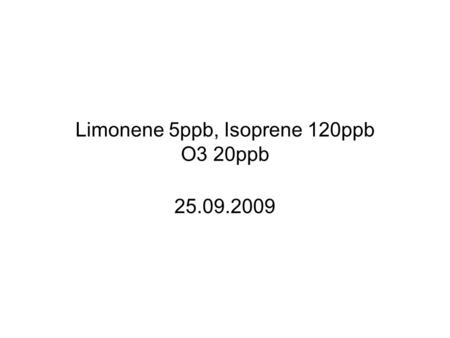 Limonene 5ppb, Isoprene 120ppb O3 20ppb 25.09.2009.