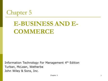 E-BUSINESS AND E-COMMERCE