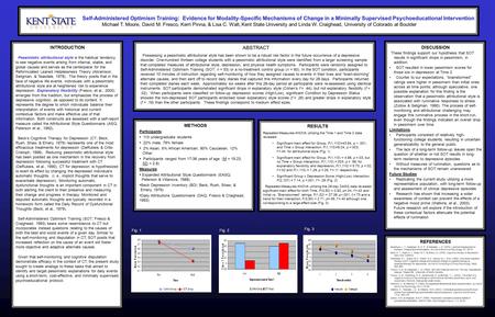 Self-Administered Optimism Training: Evidence for Modality-Specific Mechanisms of Change in a Minimally Supervised Psychoeducational Intervention Michael.