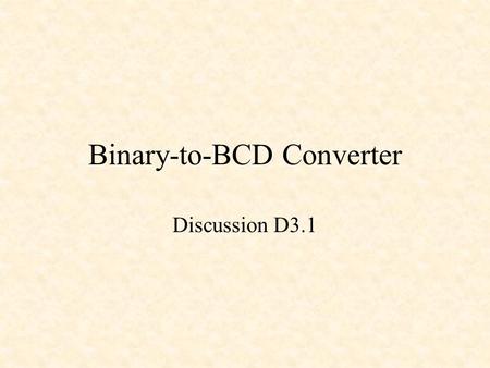 Binary-to-BCD Converter