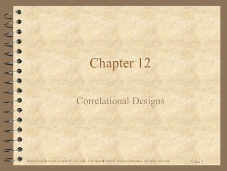 Correlational Designs