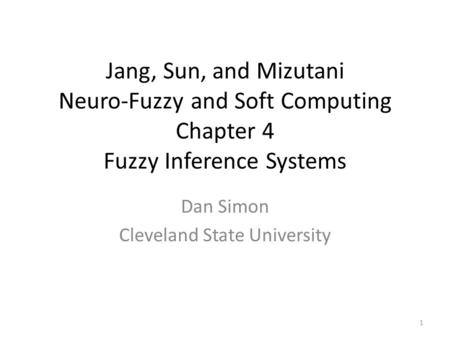 Dan Simon Cleveland State University