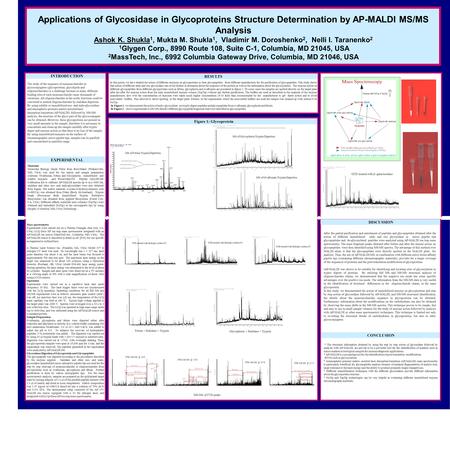 RESULTS Figure 1: Glycoprotein INTRODUCTION EXPERIMENTAL In this poster, we have studied the action of different enzymes on glycoproteins or their glycopeptides.