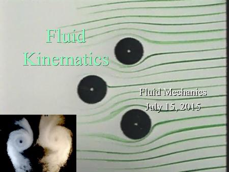 Monroe L. Weber-Shirk S chool of Civil and Environmental Engineering Fluid Kinematics Fluid Mechanics July 15, 2015 Fluid Mechanics July 15, 2015 