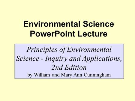 Environmental Science PowerPoint Lecture