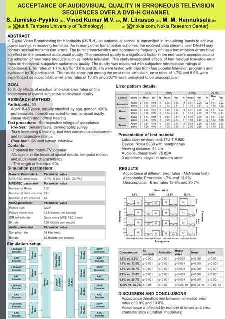 ABSTRACT In Digital Video Broadcasting for Handhelds (DVB-H), an audiovisual service is transmitted in time-slicing bursts to achieve power savings in.