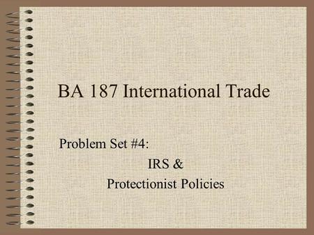 BA 187 International Trade