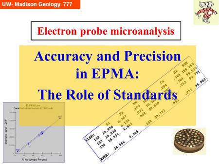 Electron probe microanalysis Accuracy and Precision in EPMA: The Role of Standards.