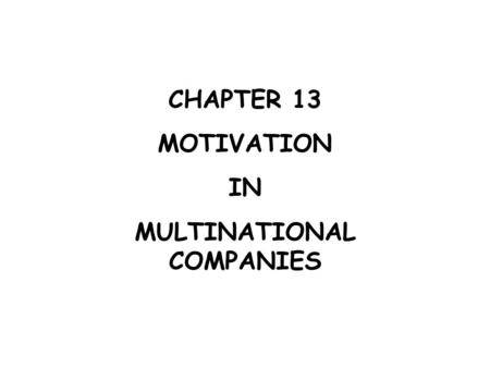 MULTINATIONAL COMPANIES