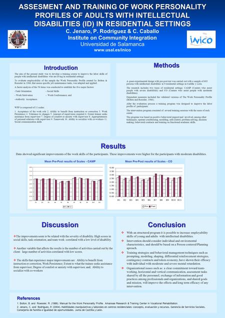  The improvements seem to be related with the severity of disability. High scores in social skills, task orientation, and team work correlated with a.