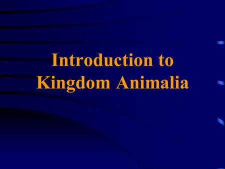 Introduction to Kingdom Animalia