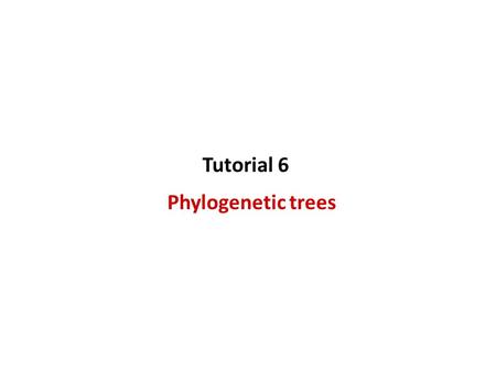 Phylogenetic trees Tutorial 6. Distance based methods UPGMA Neighbor Joining Tools Mega phylogeny.fr DrewTree Phylogenetic Trees.