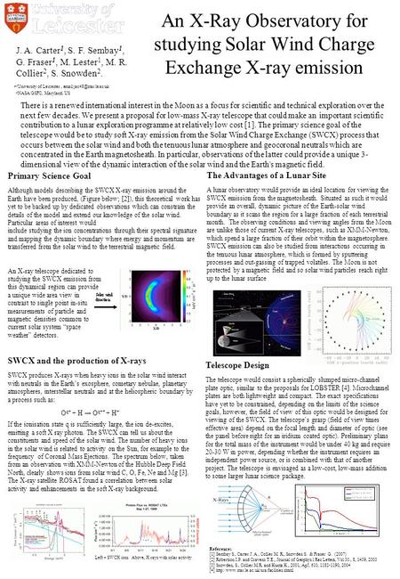 SWCX and the production of X-rays SWCX produces X-rays when heavy ions in the solar wind interact with neutrals in the Earth’s exosphere, cometary nebulae,