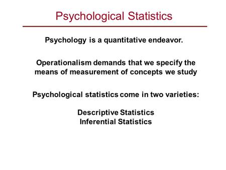 Psychological Statistics