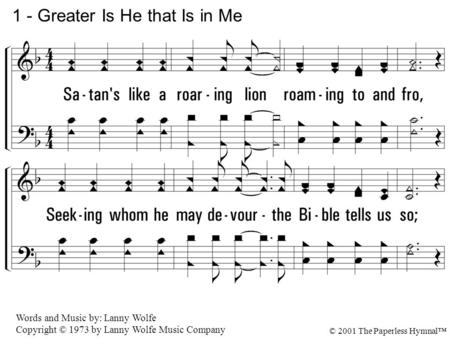 1 - Greater Is He that Is in Me