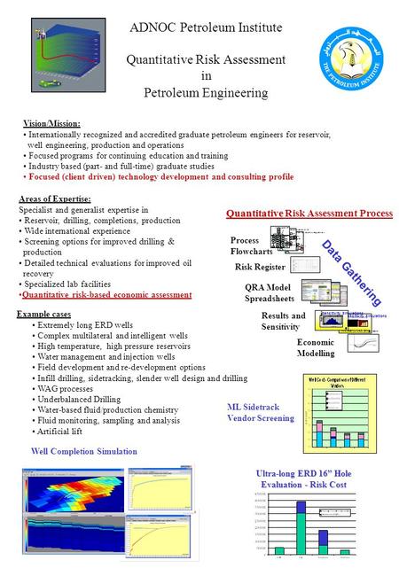 ADNOC Petroleum Institute Quantitative Risk Assessment in Petroleum Engineering Vision/Mission: Internationally recognized and accredited graduate petroleum.