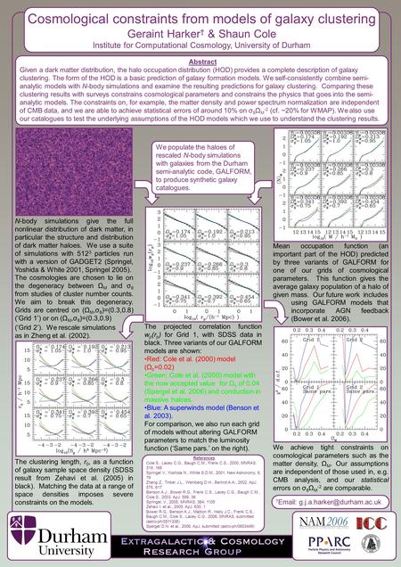 Cosmological constraints from models of galaxy clustering Abstract Given a dark matter distribution, the halo occupation distribution (HOD) provides a.