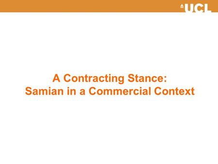 A Contracting Stance: Samian in a Commercial Context.