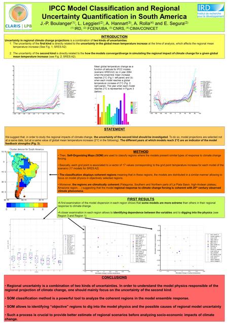 IPCC Model Classification and Regional Uncertainty Quantification in South America J.-P. Boulanger (1), L. Leggieri (2), A. Hannart (3), A. Rolla (4) and.