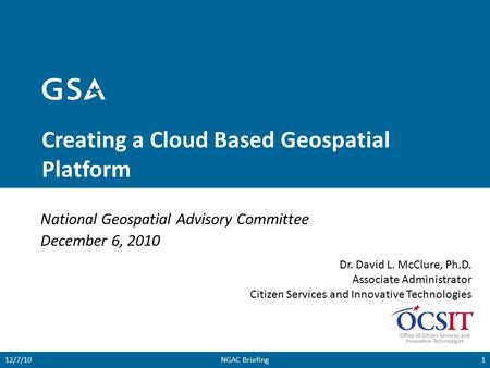 Creating a Cloud Based Geospatial Platform