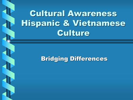 Cultural Awareness Hispanic & Vietnamese Culture Bridging Differences.