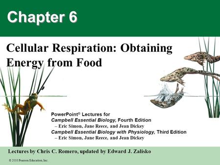 © 2010 Pearson Education, Inc. Lectures by Chris C. Romero, updated by Edward J. Zalisko PowerPoint ® Lectures for Campbell Essential Biology, Fourth Edition.