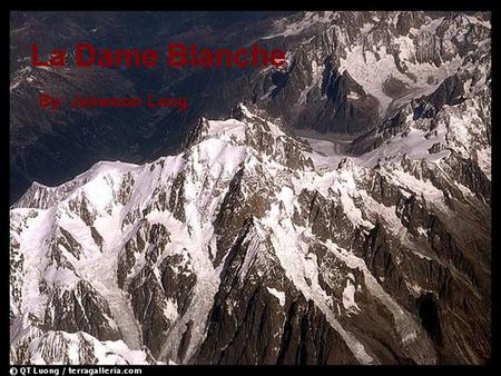 La Dame Blanche By: Jameson Long. The Beginning The Alps were formed when Africa drifted up into Eurasia Pushing the ocean basin upward Glaciers eventually.