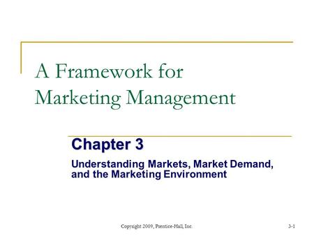 A Framework for Marketing Management