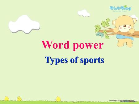 Word power Types of sports.