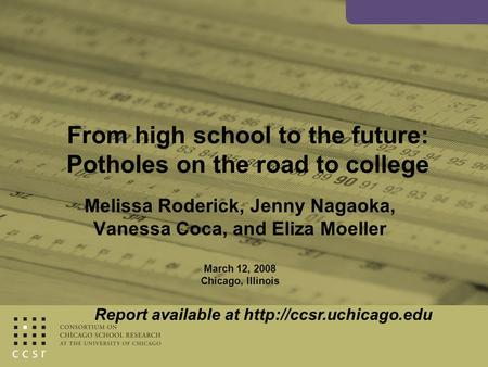 From high school to the future: Potholes on the road to college