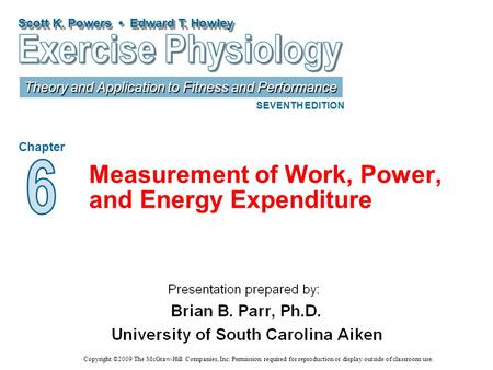 Measurement of Work, Power, and Energy Expenditure