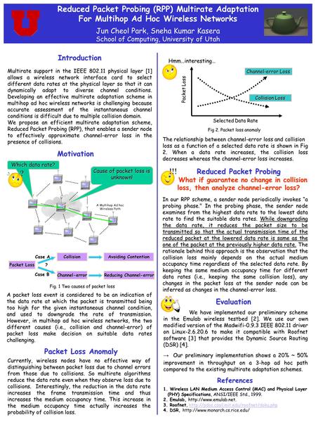 Selected Data Rate Packet Loss Channel-error Loss Collision Loss Reduced Packet Probing (RPP) Multirate Adaptation For Multihop Ad Hoc Wireless Networks.