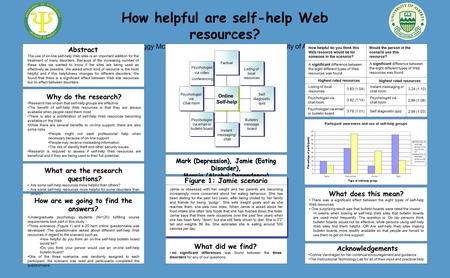 How helpful are self-help Web resources? G. Peggy McFall, Department of Psychology, University of Alberta Abstract The use of on-line self-help Web sites.