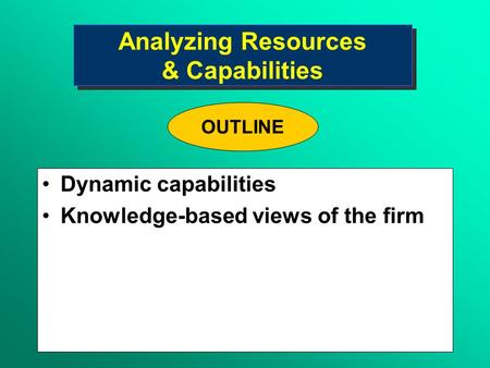 Analyzing Resources & Capabilities