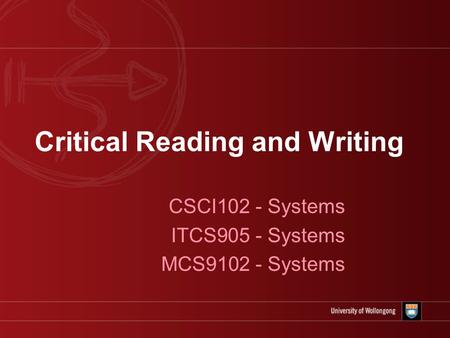 Critical Reading and Writing