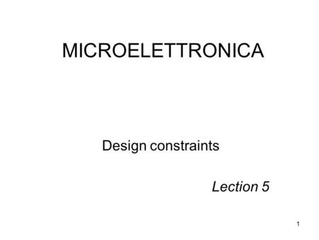 Design constraints Lection 5