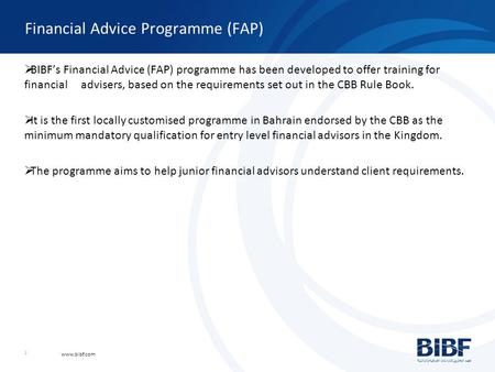 Financial Advice Programme (FAP)